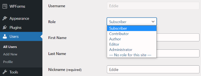 Edit user roles in WordPress