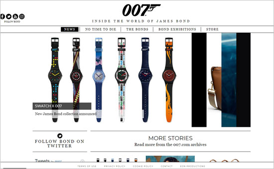 Il sito Web ufficiale di James Bond