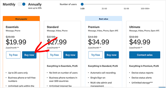 RingCentral pricing and plans