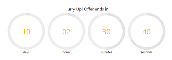 Sales countdown timer example
