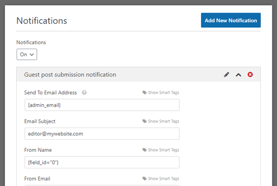 Setting up a guest post notification email in WPForms Setting up a guest post notification email in WPForms