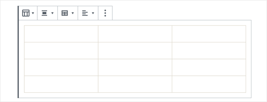 Created Table In Block Editor