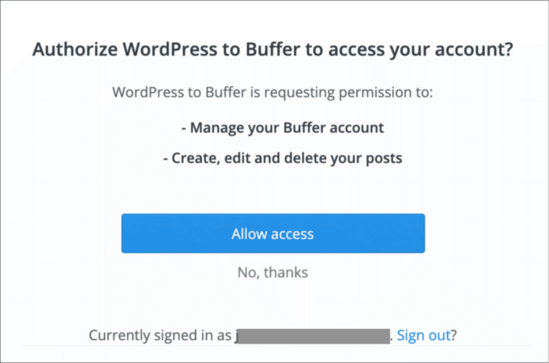 Connect Buffer account