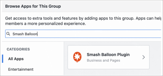 Trouver l'application Smash Balloon