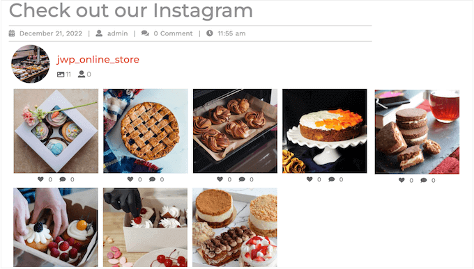 A shoppable Instagram feed, created using Smash Balloon