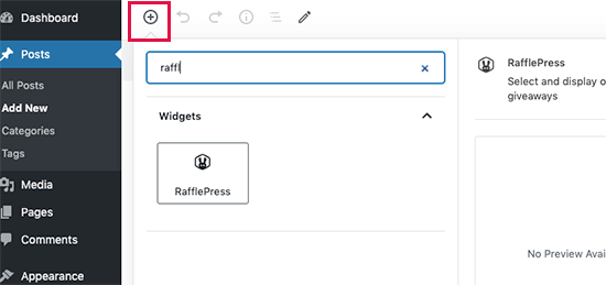 Blocco RafflePress