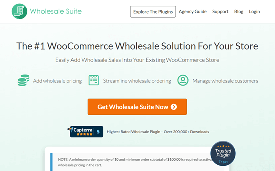 Il sito web di Wholesale Suite