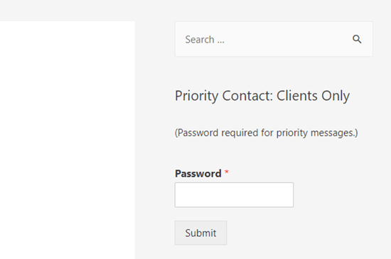 Wpforms Protected Sidebar Form