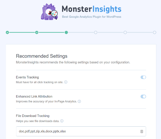 Recommended Settings in MonsterInsights