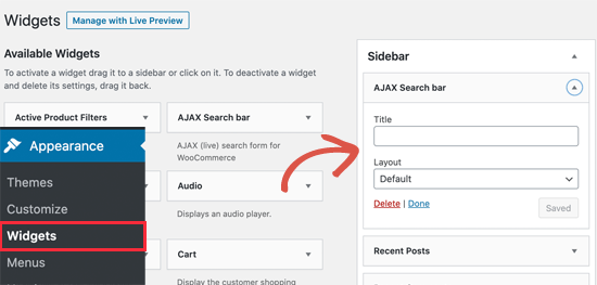 Adding WooCommerce product search to sidebar