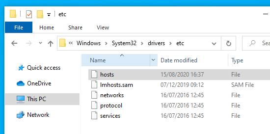 Hosts File Location