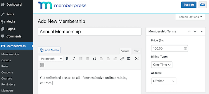 Selling training subscriptions using MemberPress