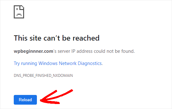 Nxdomain Error Reload Chrome