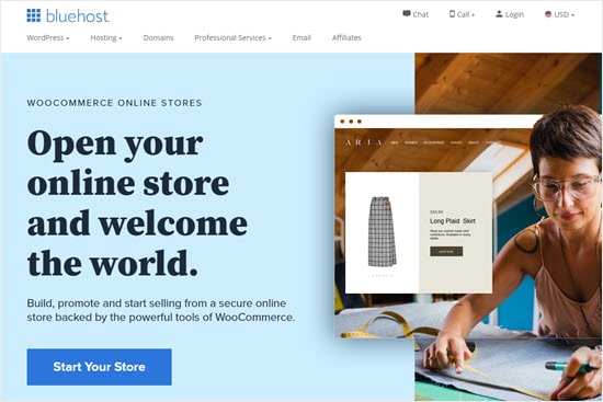 Bluehost Start Online Store