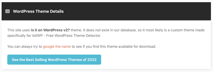 The IsItWP WordPress theme detection website