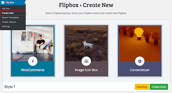 Create a new flipbox