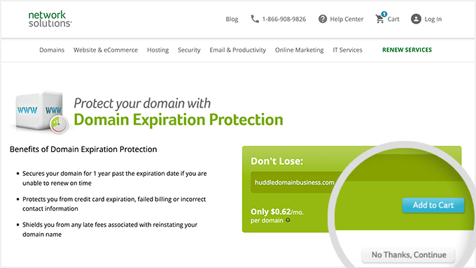 Network Solutions Domain Protection