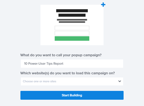 Give your campaign a name and click to start building