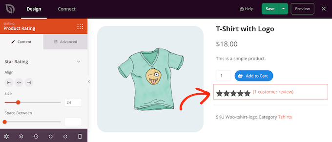 Adding star ratings to a custom product page