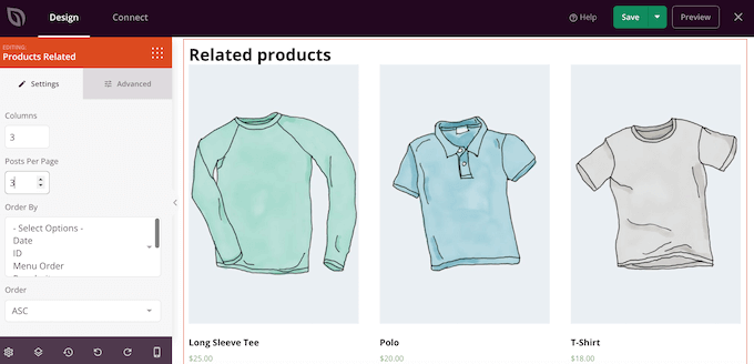 Revealing associated items on a customized WooCommerce page style