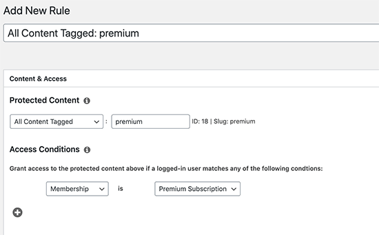 Creating rules to restrict access