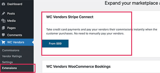 Connect Stripe to pay vendors