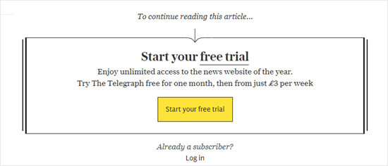 Il paywall del Daily Telegraph