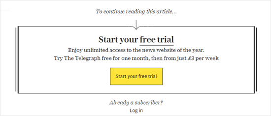 Telegraph Newspaper Paywall