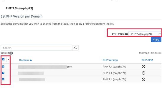 Changing PHP version in Bluehost