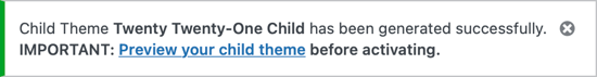 Preview the Child Theme Before You Activate It