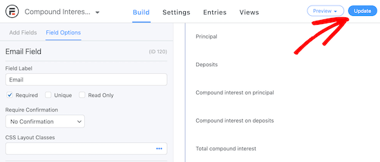 Publish or update calculator