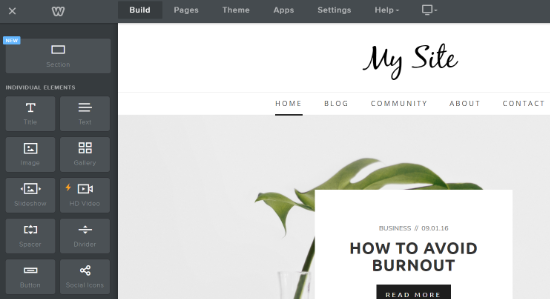 Weebly website builder