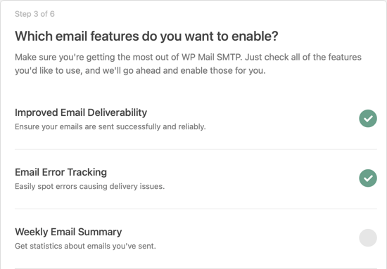 Enable WP Mail SMTP Email Features