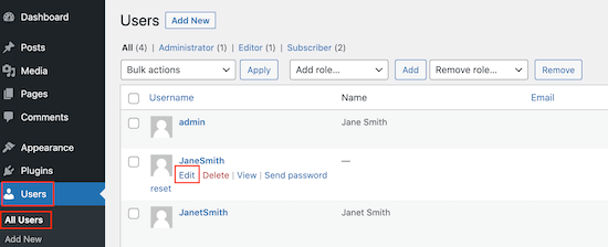 Assigning a new role to a WordPress user