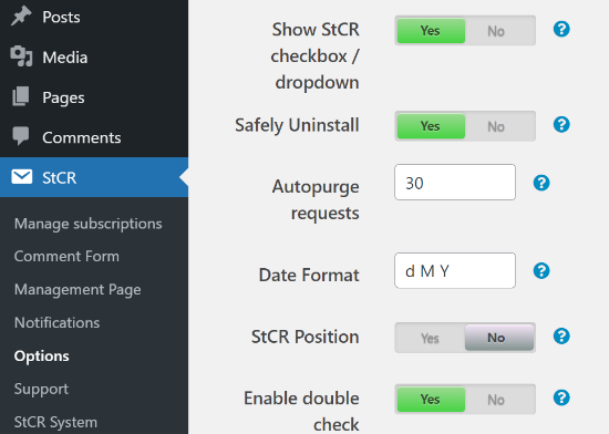 Enable checkbox for comment subscription