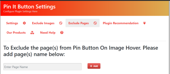 Exclude pages from pin it button