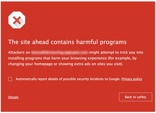 谷歌安全浏览警告