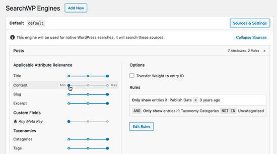 SearchWP engines example