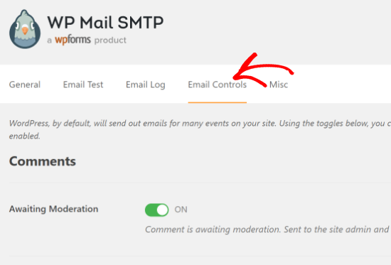 Вкладка управления электронной почтой в WP Mail SMTP
