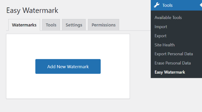 Add new watermark in easy watermark