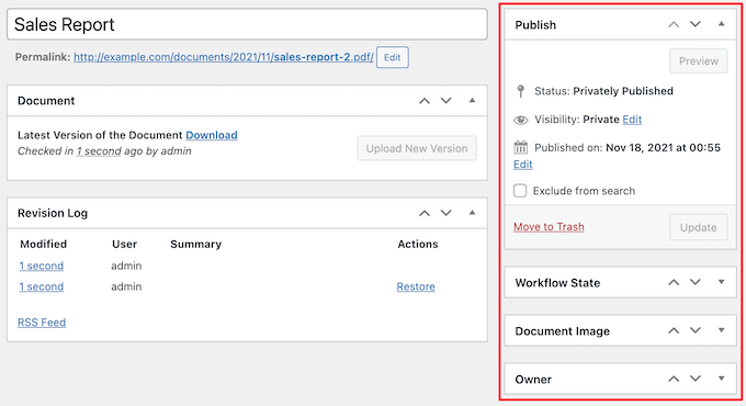 Change document settings