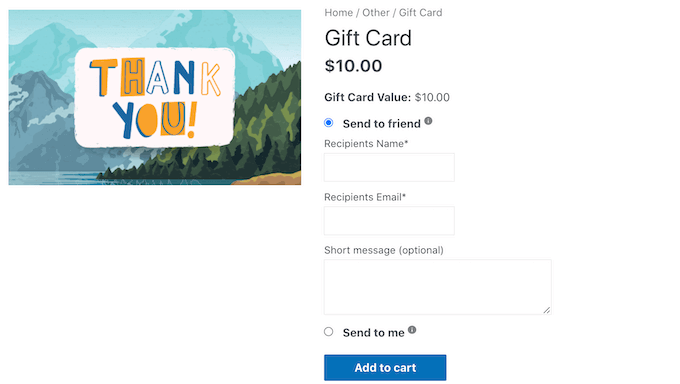 An advanced gift card created for WooCommerce