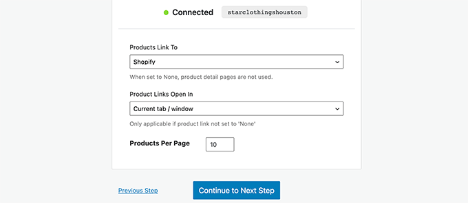 Product click settings