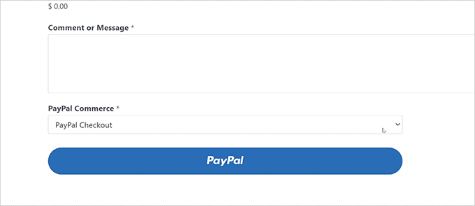 WPForms Perdagangan PayPal
