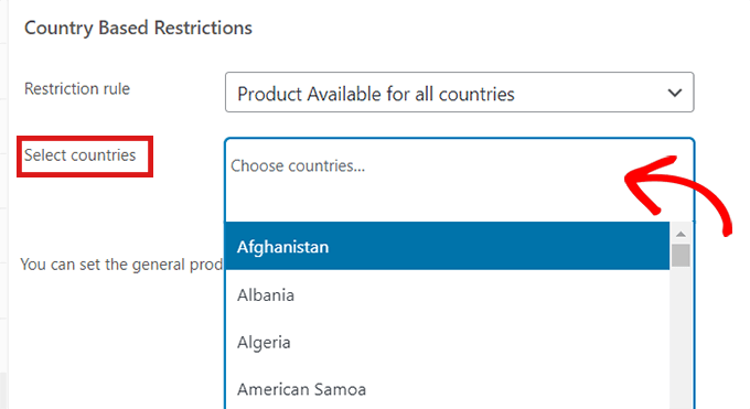 Kısıtlamak istediğiniz ülkeleri seçin