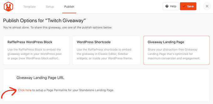 Creating a landing page for your giveaway
