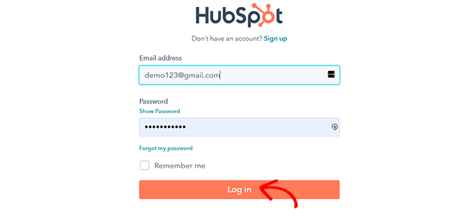 HubSpot hesabınızda oturum açın