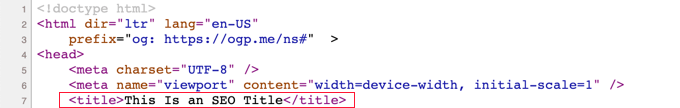 Viewing the HTML Source of an SEO Title