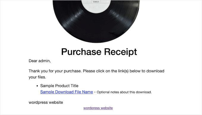 Adding your music store's logo to the purchase receipt email