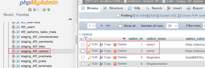 WebHostingExhibit open-the-options-table-1 How to Fix WordPress Redirecting to Old Domain After Migration  